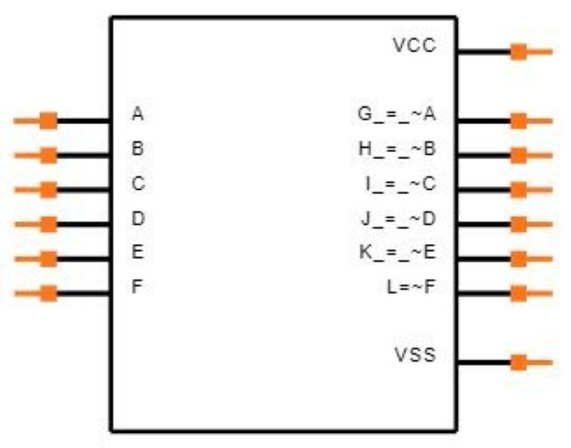 CD4049 IC pin configuration and Function Table