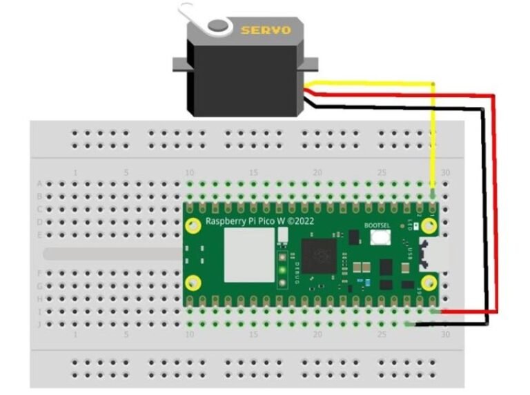 Servo Motor Interfacing on Raspberry Pi Pico W: Arduino IDE Guide ...