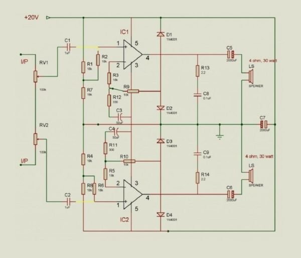 Stereo Amplifier Circuit